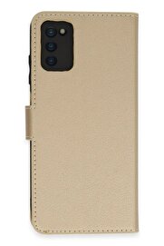 CepteToptan Samsung Galaxy A03S Kılıf Trend S Plus Kapaklı Kılıf - Gold - DROPX2270-1410