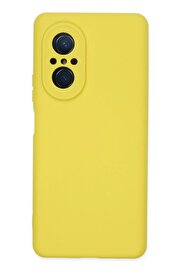 CepteToptan Huawei Nova 9 SE Kılıf Nano içi Kadife Silikon - Sarı - DROPX4543-6145