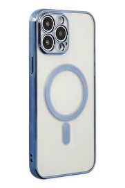 CepteToptan iPhone 14 Pro Max Kılıf Magneticsafe Lazer Silikon - Sierra Blue - DROPX4384-1338