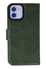 CepteToptan iPhone 12 Kılıf Trend S Plus Kapaklı Kılıf - Yeşil - DROPX7876-9800