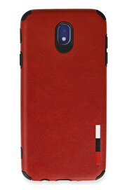 CepteToptan Samsung Galaxy J7 Pro / J730 Kılıf Loop Deri Silikon - Kırmızı - DROPX3659-4548