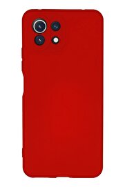 CepteToptan Xiaomi Mİ 11 Lite Kılıf Nano içi Kadife Silikon - Kırmızı - DROPX6094-8209