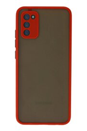 CepteToptan Samsung Galaxy A03S Kılıf Montreal Silikon Kapak - Kırmızı - DROPX2522-1919