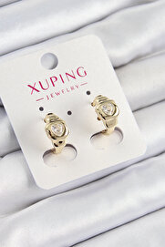 Evi̇mdeyokyok Xupi̇ng Zi̇rkon Taşlı Kalp Model Gold Renk Kadın Küpe Tj-Bkp10840