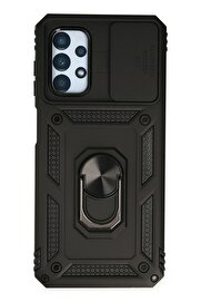 CepteToptan Samsung Galaxy A33 5G Kılıf Pars Lens Yüzüklü Silikon - Siyah - DROPX3367-7815