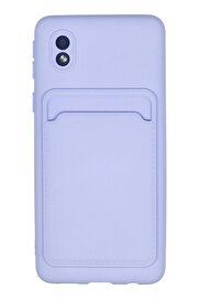 CepteToptan Samsung Galaxy A01 Core Kılıf Kelvin Kartvizitli Silikon - Lila - DROPX8609-7790