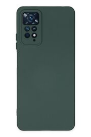 CepteToptan Xiaomi Redmi Note 11 Pro Kılıf Nano içi Kadife Silikon - Koyu Yeşil - DROPX6024-3374