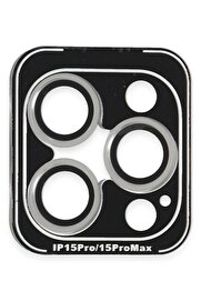 CepteToptan iPhone 15 Pro Max PVD Metal Kamera Lens - Gümüş - DROPX6392-7320