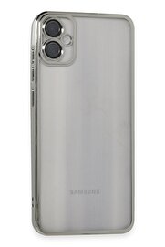 CepteToptan Samsung Galaxy A05 Kılıf Lensli Silikon - Gümüş - DROPX9758-3283