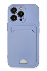 CepteToptan iPhone 13 Pro Kılıf Kelvin Kartvizitli Silikon - Lila - DROPX4059-1099