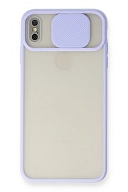 CepteToptan iPhone XS Max Kılıf Palm Buzlu Kamera Sürgülü Silikon - Lila - DROPX3490-2789