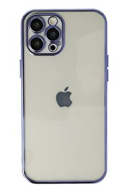 CepteToptan iPhone 12 Pro Max Kılıf Lensli Silikon - Mor - DROPX7863-5602