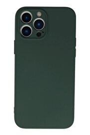 CepteToptan iPhone 13 Pro Kılıf Nano içi Kadife Silikon - Koyu Yeşil - DROPX9453-3059