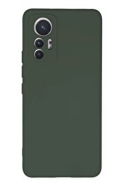 CepteToptan Xiaomi Mi 12 Lite Kılıf Nano içi Kadife Silikon - Koyu Yeşil - DROPX6893-1095