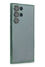 CepteToptan Samsung Galaxy S22 Ultra Kılıf Lensli Silikon - Yeşil - DROPX8970-1221