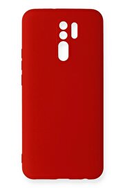 CepteToptan Xiaomi Redmi 9 Kılıf Nano içi Kadife Silikon - Kırmızı - DROPX6534-5575
