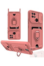 CepteToptan Xiaomi Redmi 10C Kılıf Zuma Kartvizitli Yüzüklü Silikon - Pembe - DROPX3212-4425