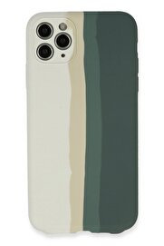 CepteToptan iPhone 11 Pro Kılıf Ebruli Lansman Silikon - Beyaz-Gri - DROPX4701-4460