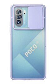 CepteToptan Xiaomi Poco F3 Kılıf Palm Buzlu Kamera Sürgülü Silikon - Lila - DROPX4766-3592