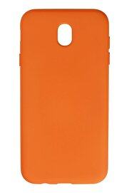 CepteToptan Samsung Galaxy J7 Pro / J730 Kılıf Nano içi Kadife Silikon - Turuncu - DROPX8712-6290