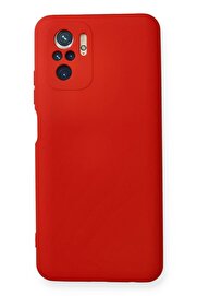 CepteToptan Xiaomi Redmi Note 10 Kılıf Nano içi Kadife Silikon - Kırmızı - DROPX4320-9026
