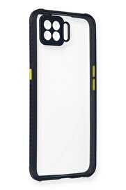 CepteToptan Oppo Reno 4 Lite Kılıf Miami Şeffaf Silikon - Lacivert - DROPX7211-9513