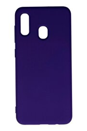 CepteToptan Samsung Galaxy A20 Kılıf Nano içi Kadife Silikon - Mor - DROPX6585-5770