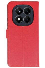 CepteToptan Xiaomi Redmi Note 14 4G Kılıf Trend S Plus Kapaklı Kılıf - Kırmızı - DROPX8024-4083