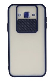 CepteToptan Samsung Galaxy J7 Kılıf Palm Buzlu Kamera Sürgülü Silikon - Lacivert - DROPX8096-7496