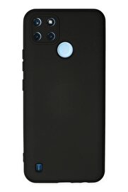 CepteToptan Realme C25Y Kılıf Nano içi Kadife Silikon - Siyah - DROPX7297-2586