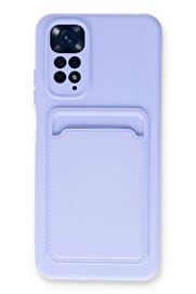 CepteToptan Xiaomi Redmi Note 11S Kılıf Kelvin Kartvizitli Silikon - Lila - DROPX8938-7007