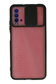 CepteToptan Xiaomi Redmi 9T Kılıf Palm Buzlu Kamera Sürgülü Silikon - Siyah - DROPX1905-9721
