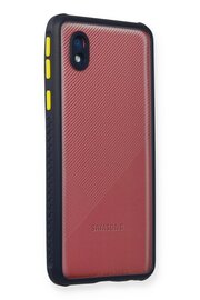CepteToptan Samsung Galaxy A01 Core Kılıf Miami Şeffaf Silikon - Lacivert - DROPX4153-9485