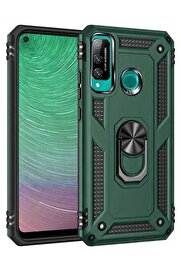 CepteToptan Huawei P40 Lite E Kılıf Sofya Yüzüklü Silikon Kapak - Yeşil - DROPX2837-2138