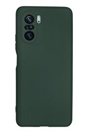 CepteToptan Xiaomi Poco F3 Kılıf Nano içi Kadife Silikon - Koyu Yeşil - DROPX7201-5408