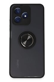 CepteToptan Realme C53 Kılıf Montreal Yüzüklü Silikon Kapak - Siyah - DROPX9909-2749
