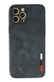 CepteToptan iPhone 12 Pro Max Kılıf Loop Deri Silikon - Lacivert - DROPX5133-6517