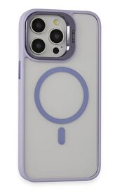 CepteToptan iPhone 15 Pro Max Kılıf Roblox Lens Magsafe Standlı Kapak - Lila - DROPX5459-8678
