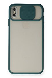 CepteToptan iPhone X Kılıf Palm Buzlu Kamera Sürgülü Silikon - Yeşil - DROPX3295-7622