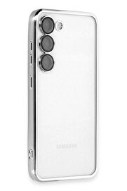 CepteToptan Samsung Galaxy S23 Plus Kılıf Lensli Silikon - Gümüş - DROPX5646-8600