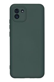 CepteToptan Samsung Galaxy A03 Kılıf Nano içi Kadife Silikon - Koyu Yeşil - DROPX2161-1673