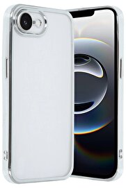 CepteToptan iPhone 16E Kılıf Lensli Silikon - Gümüş - DROPX7527-5580