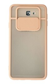 CepteToptan Samsung Galaxy J7 Prime Kılıf Palm Buzlu Kamera Sürgülü Silikon - Pembe - DROPX9667-7093
