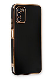 CepteToptan Samsung Galaxy A03S Kılıf Volet Silikon - Siyah - DROPX2364-8160
