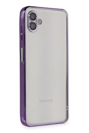 CepteToptan Samsung Galaxy A04 Kılıf Lensli Silikon - Mor - DROPX9496-1796