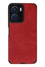 CepteToptan Vivo Y16 Kılıf Loop Deri Silikon - Kırmızı - DROPX6526-1756