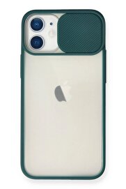 CepteToptan iPhone 11 Kılıf Palm Buzlu Kamera Sürgülü Silikon - Yeşil - DROPX3374-6771