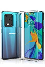 CepteToptan Samsung Galaxy S20 Ultra Kılıf Lüx Şeffaf Silikon - DROPX1710-7012