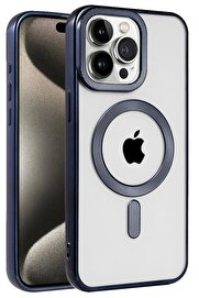 CepteToptan iPhone 15 Pro Max Kılıf Kronos Magsafe Kapak - Lacivert - DROPX4352-3785