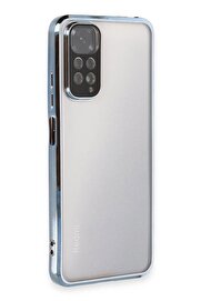 CepteToptan Xiaomi Redmi Note 11 Kılıf Lensli Silikon - Açık Mavi - DROPX3554-8059